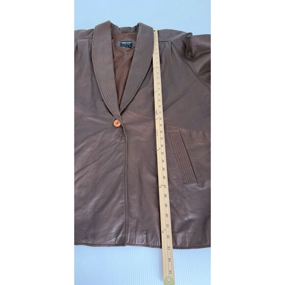 PELLE New York Milano 100% Leather Jacket Brown Women's Size L - Picture 7 of 12